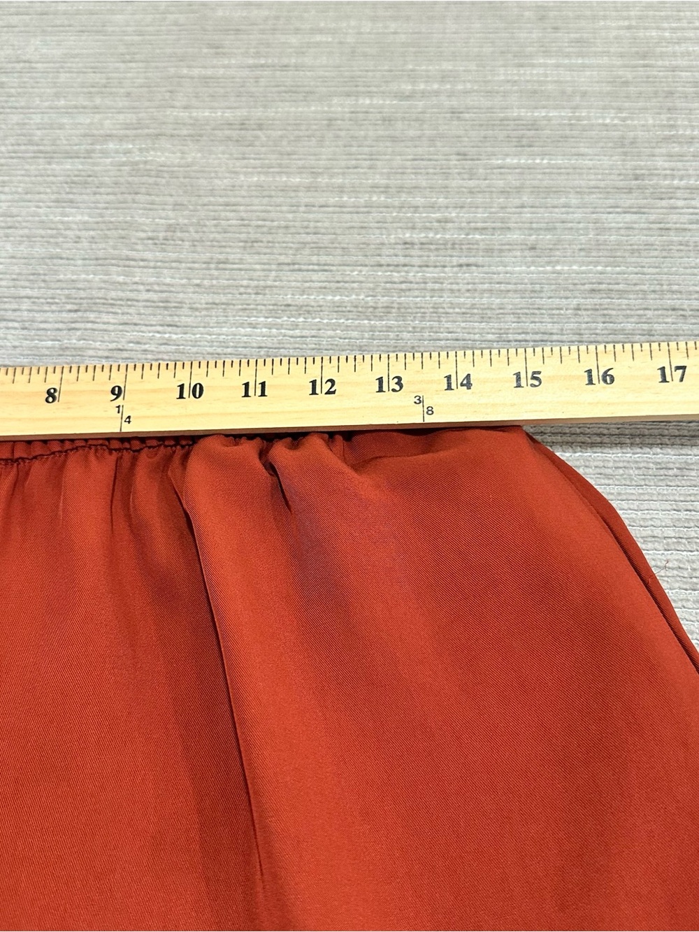 ZARA Wide Leg Fluid Pants Satin Brown Chocolate Elastic Waist Trouser Sz L NWOT - Picture 4 of 10